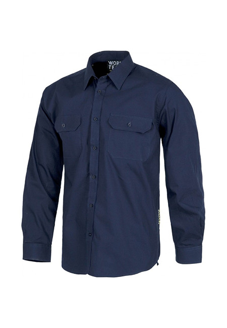 nombre de la marca Nominal Formular camisa en drill azul turqui manga larga | Siproind